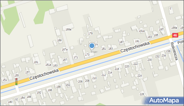 Grodziec, Częstochowska, 175, mapa Grodziec