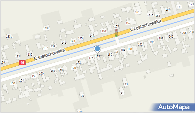 Grodziec, Częstochowska, 178, mapa Grodziec