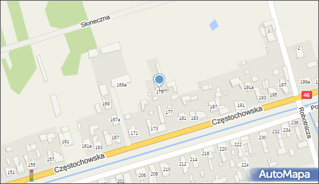 Grodziec, Częstochowska, 179, mapa Grodziec