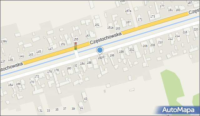Grodziec, Częstochowska, 192, mapa Grodziec