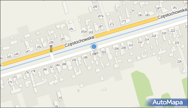 Grodziec, Częstochowska, 198, mapa Grodziec