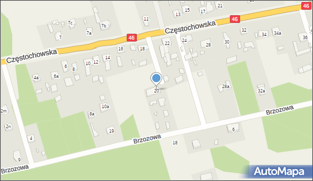 Grodziec, Częstochowska, 20, mapa Grodziec