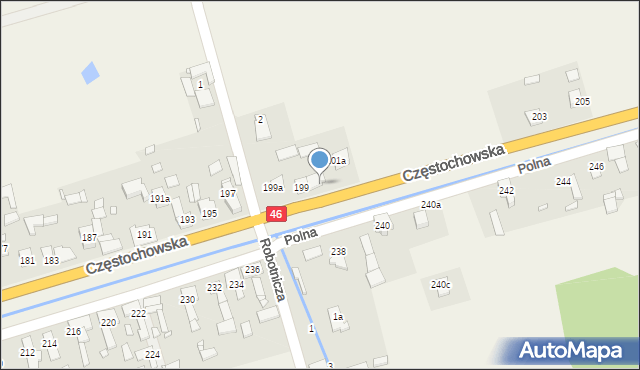 Grodziec, Częstochowska, 201, mapa Grodziec