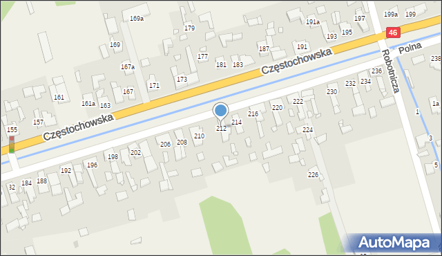 Grodziec, Częstochowska, 212, mapa Grodziec