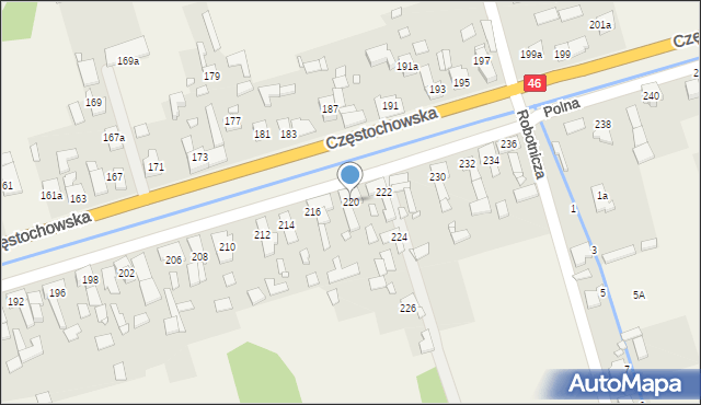 Grodziec, Częstochowska, 220, mapa Grodziec