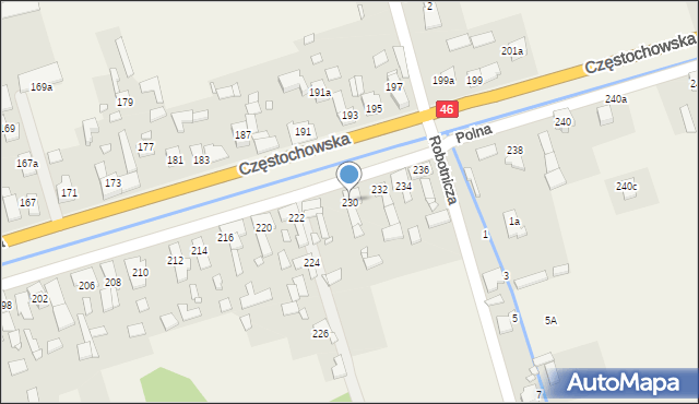 Grodziec, Częstochowska, 230, mapa Grodziec