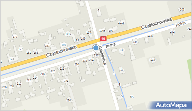 Grodziec, Częstochowska, 236, mapa Grodziec