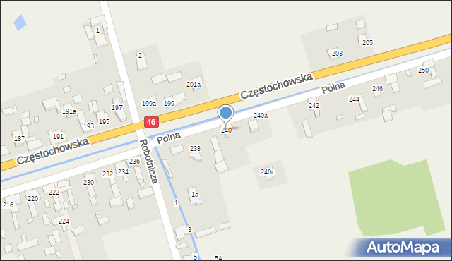 Grodziec, Częstochowska, 240, mapa Grodziec