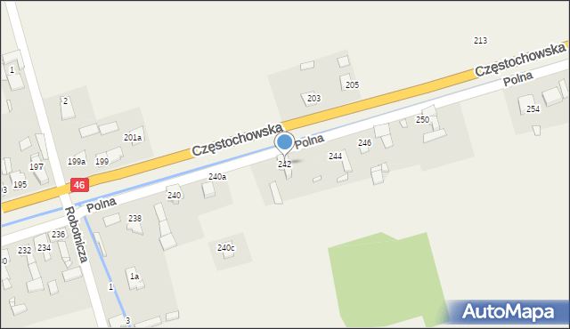 Grodziec, Częstochowska, 242, mapa Grodziec