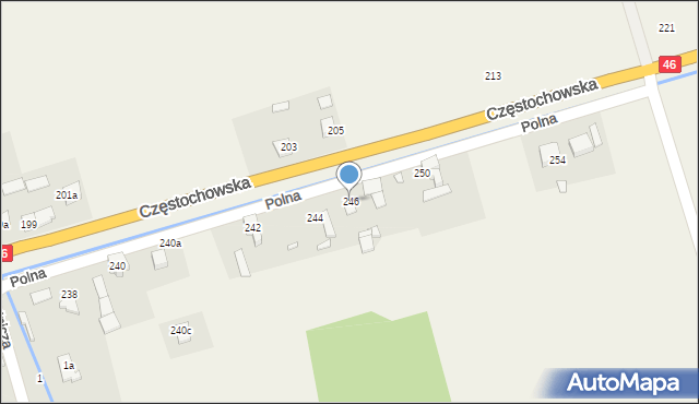 Grodziec, Częstochowska, 246, mapa Grodziec