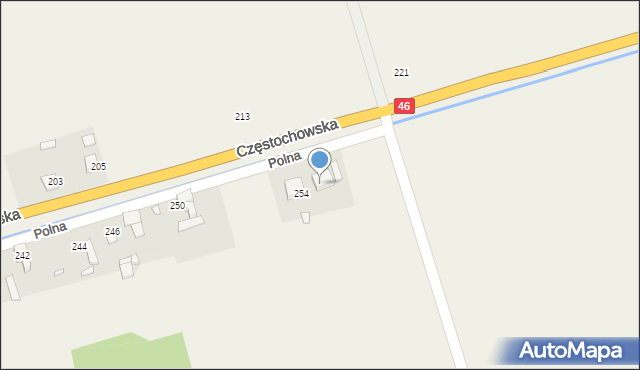 Grodziec, Częstochowska, 256, mapa Grodziec