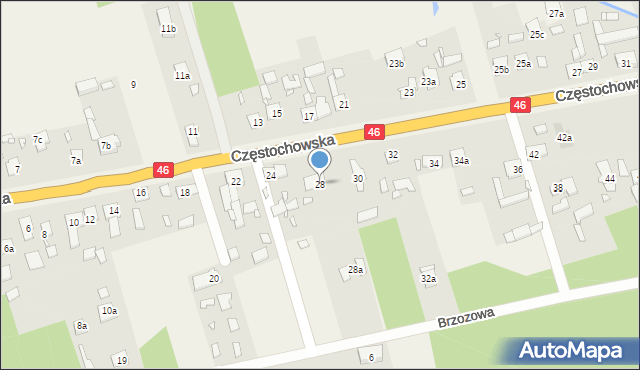 Grodziec, Częstochowska, 28, mapa Grodziec