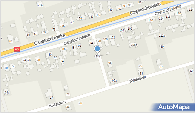 Grodziec, Częstochowska, 94a, mapa Grodziec