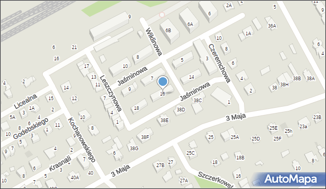 Grodzisk Mazowiecki, Czeremchowa, 16, mapa Grodzisk Mazowiecki