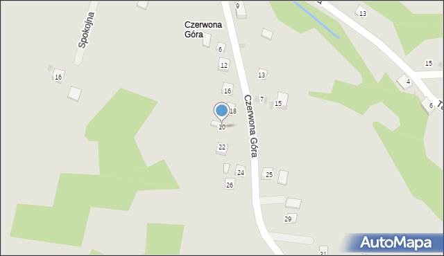 Grybów, Czerwona Góra, 10, mapa Grybów