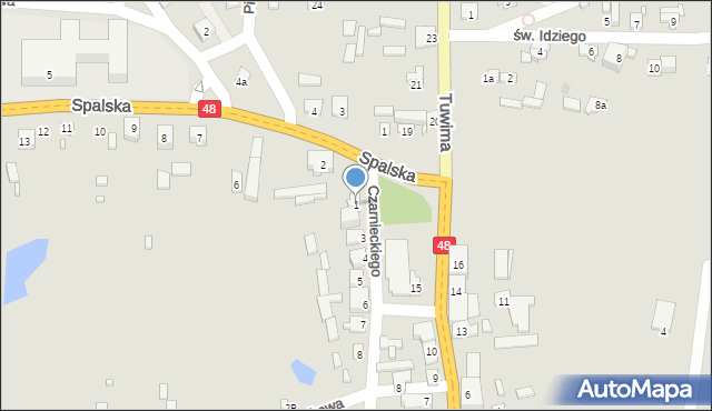 Inowłódz, Czarnieckiego Stefana, hetm., 1, mapa Inowłódz