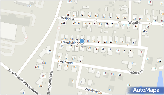Inowrocław, Czaplickiego Leona, 21, mapa Inowrocławia