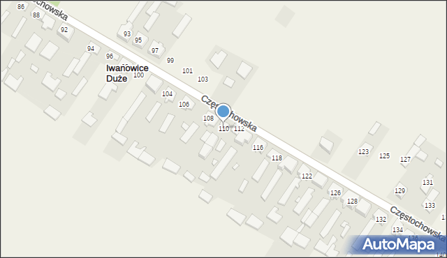 Iwanowice Duże, Częstochowska, 110, mapa Iwanowice Duże