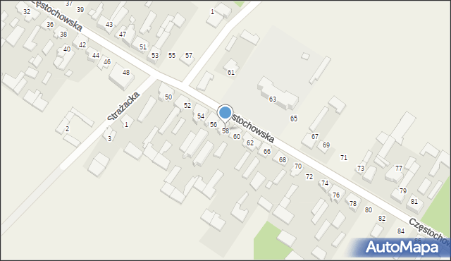 Iwanowice Duże, Częstochowska, 58, mapa Iwanowice Duże