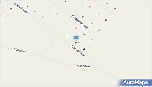 Jamnice, Czereśniowa, 13, mapa Jamnice