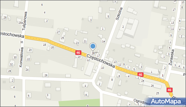 Janów, Częstochowska, 19, mapa Janów