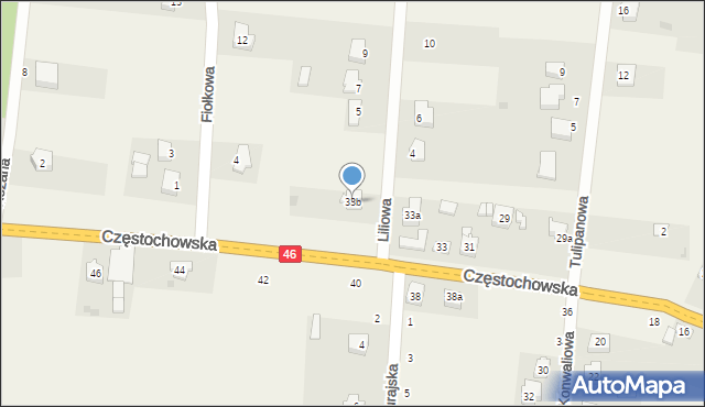 Janów, Częstochowska, 33b, mapa Janów