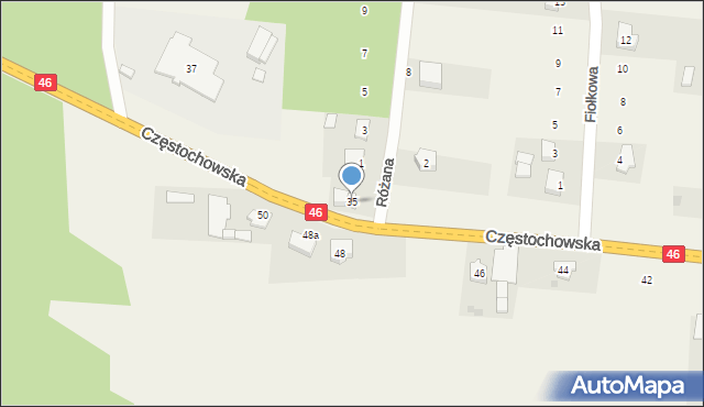 Janów, Częstochowska, 35, mapa Janów