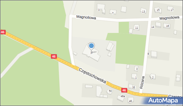 Janów, Częstochowska, 37, mapa Janów