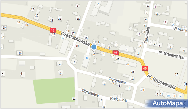 Janów, Częstochowska, 6, mapa Janów