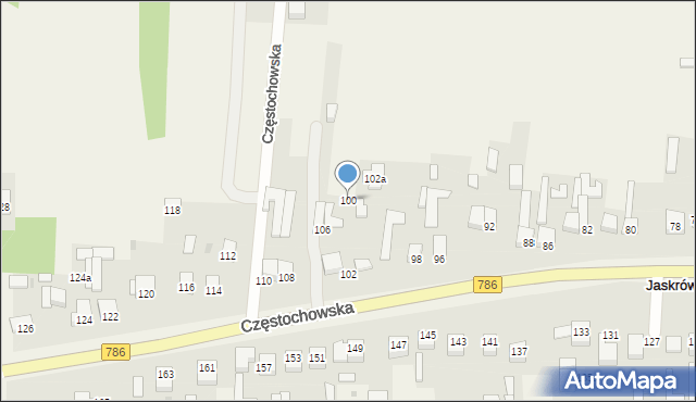 Jaskrów, Częstochowska, 100, mapa Jaskrów