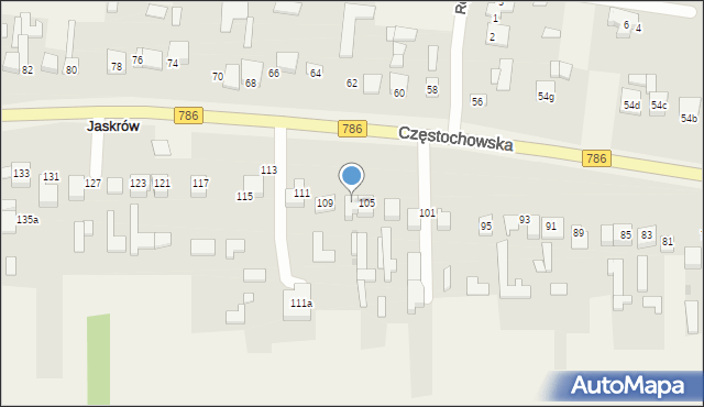 Jaskrów, Częstochowska, 107, mapa Jaskrów