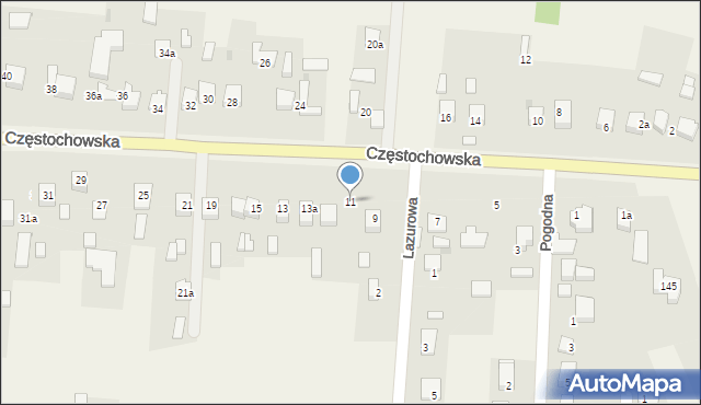 Jaskrów, Częstochowska, 11, mapa Jaskrów