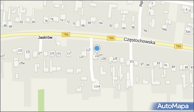 Jaskrów, Częstochowska, 111, mapa Jaskrów