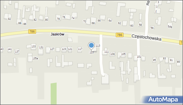 Jaskrów, Częstochowska, 115, mapa Jaskrów