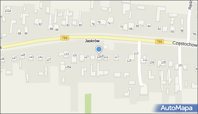 Jaskrów, Częstochowska, 123, mapa Jaskrów