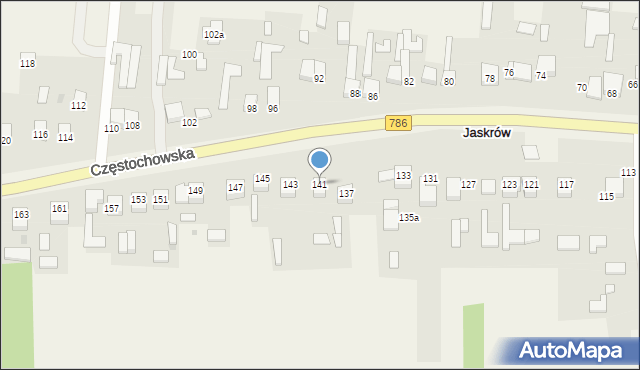 Jaskrów, Częstochowska, 141, mapa Jaskrów