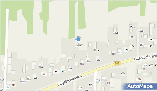 Jaskrów, Częstochowska, 166a, mapa Jaskrów