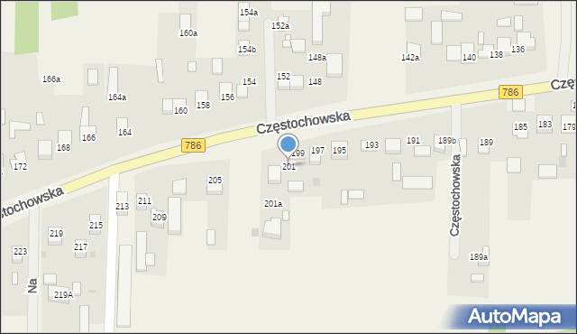 Jaskrów, Częstochowska, 201, mapa Jaskrów