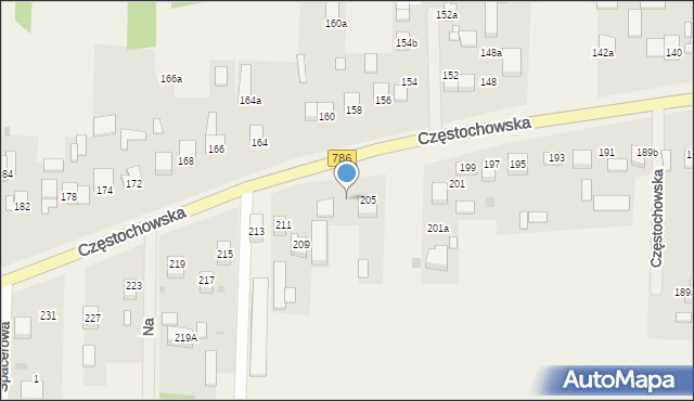 Jaskrów, Częstochowska, 207, mapa Jaskrów