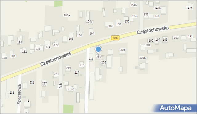 Jaskrów, Częstochowska, 211, mapa Jaskrów