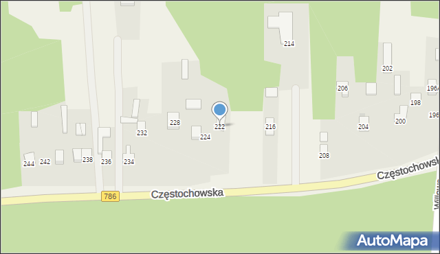 Jaskrów, Częstochowska, 222, mapa Jaskrów