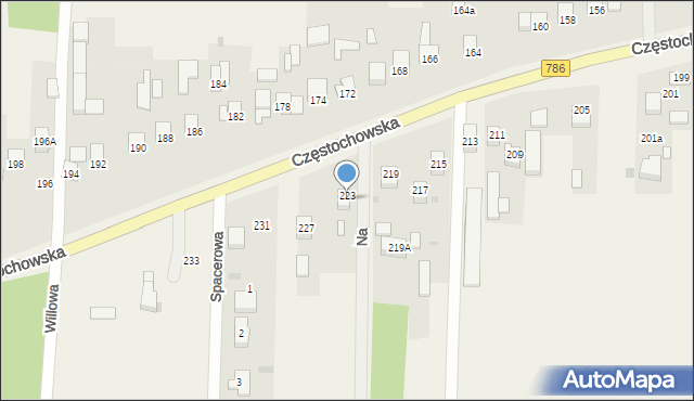 Jaskrów, Częstochowska, 225, mapa Jaskrów