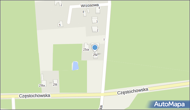 Jaskrów, Częstochowska, 254, mapa Jaskrów