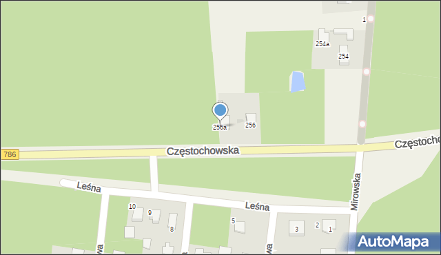 Jaskrów, Częstochowska, 256a, mapa Jaskrów