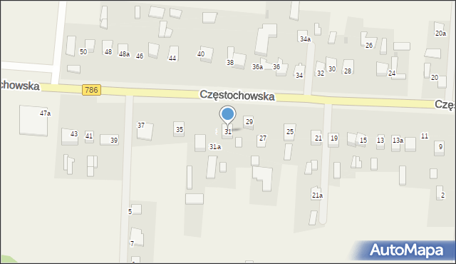 Jaskrów, Częstochowska, 31, mapa Jaskrów