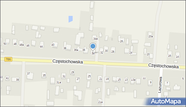 Jaskrów, Częstochowska, 34, mapa Jaskrów