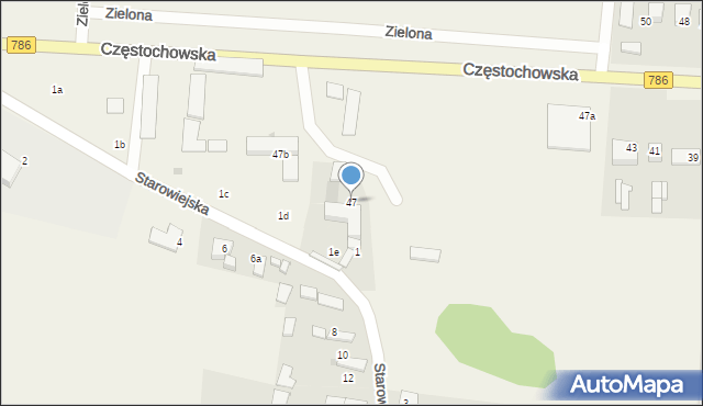 Jaskrów, Częstochowska, 47, mapa Jaskrów
