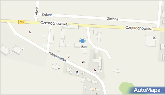 Jaskrów, Częstochowska, 47b, mapa Jaskrów