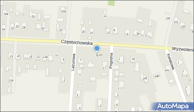 Jaskrów, Częstochowska, 5, mapa Jaskrów