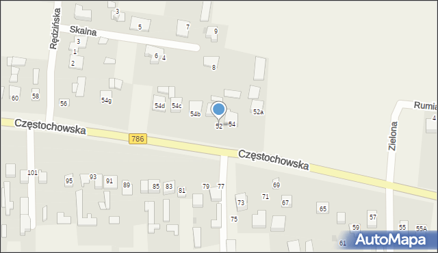 Jaskrów, Częstochowska, 52, mapa Jaskrów